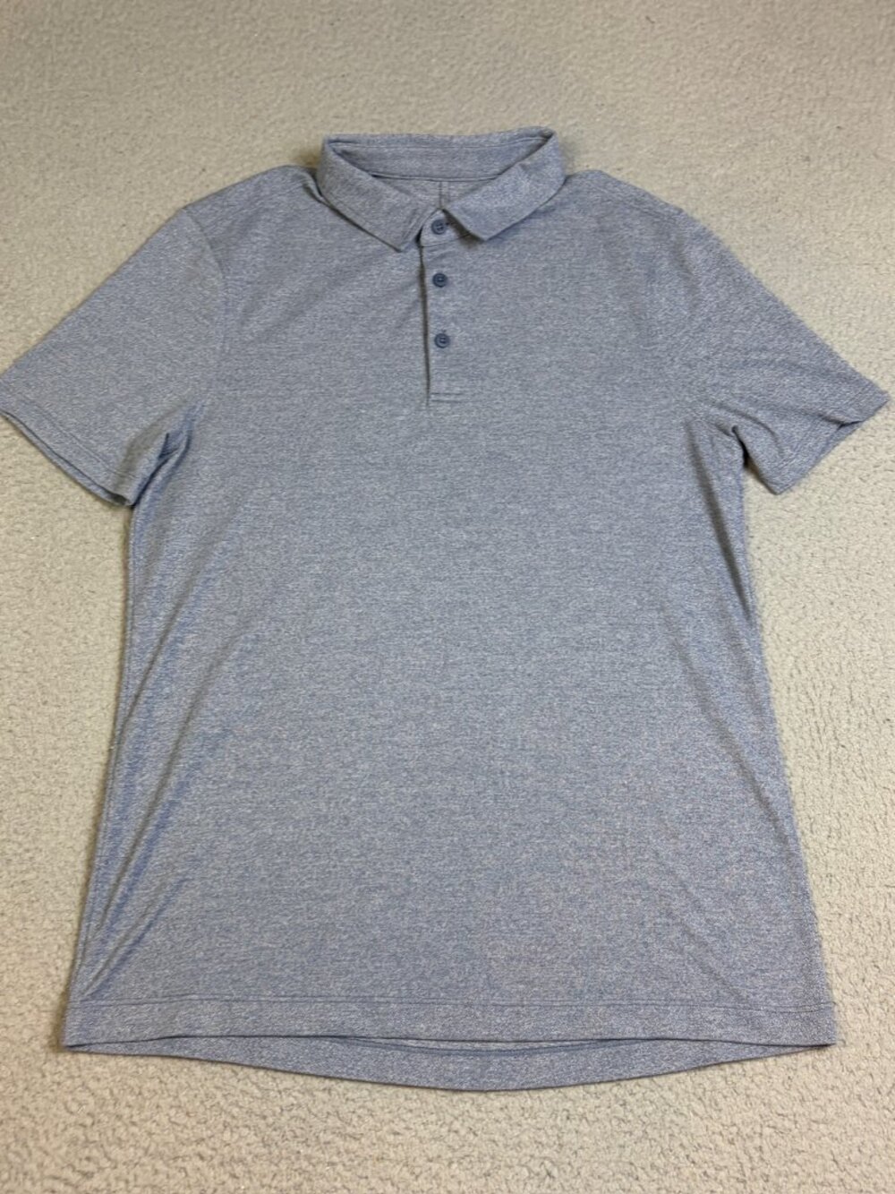 Lululemon Polo Shirt Mens Small Gray Active Short Sleeve Performance Stretch